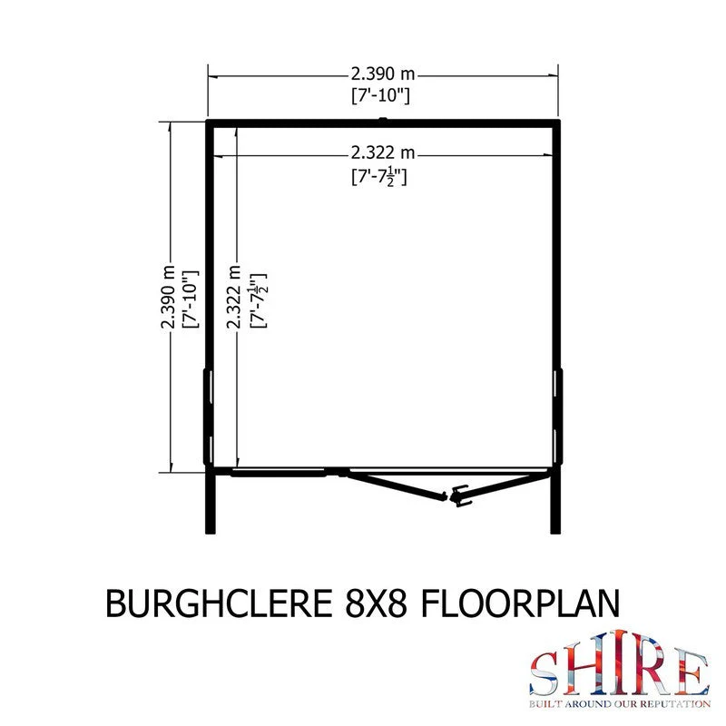 Shire Burghclere 7' 10" x 7' 10" Pent Summerhouse - Premium Dip Treated Shiplap - Image 7