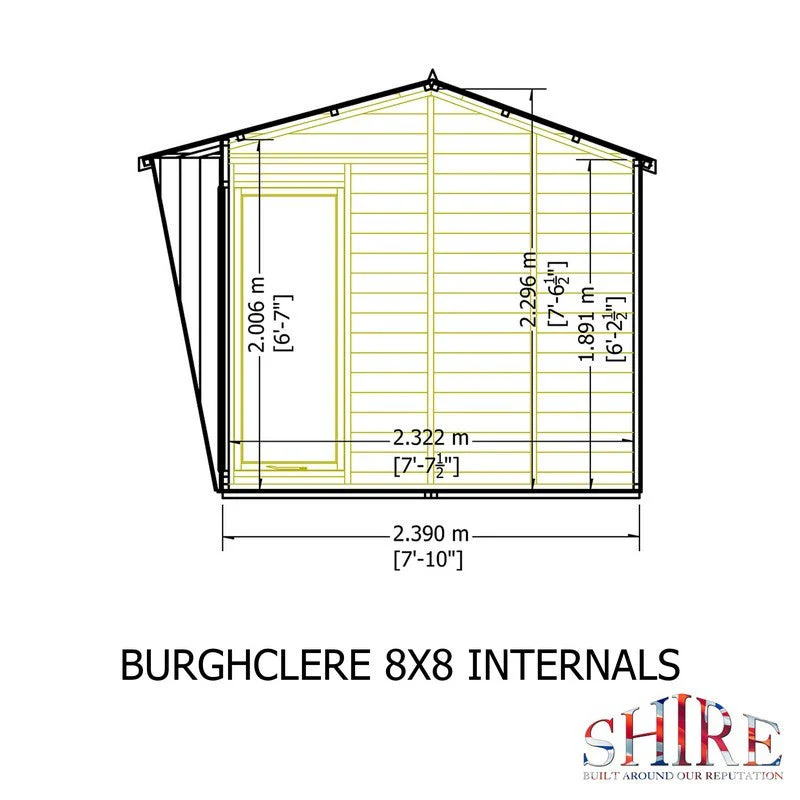 Shire Burghclere 7' 10" x 7' 10" Pent Summerhouse - Premium Dip Treated Shiplap - Image 8