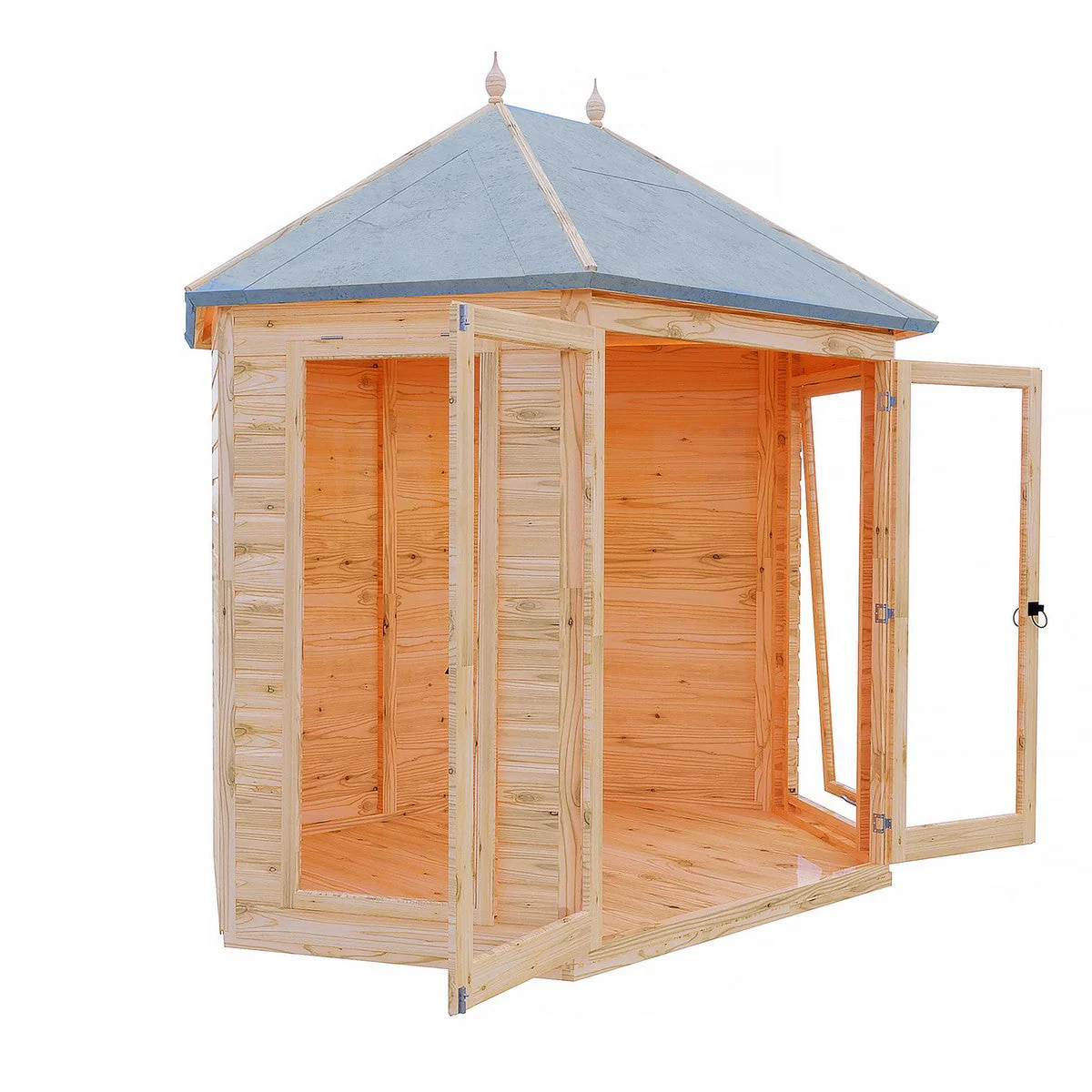 Shire Buttermere 6' 10" x 9' 4" Hexagonal Hip Summerhouse - Premium Dip Treated Shiplap - Image 2
