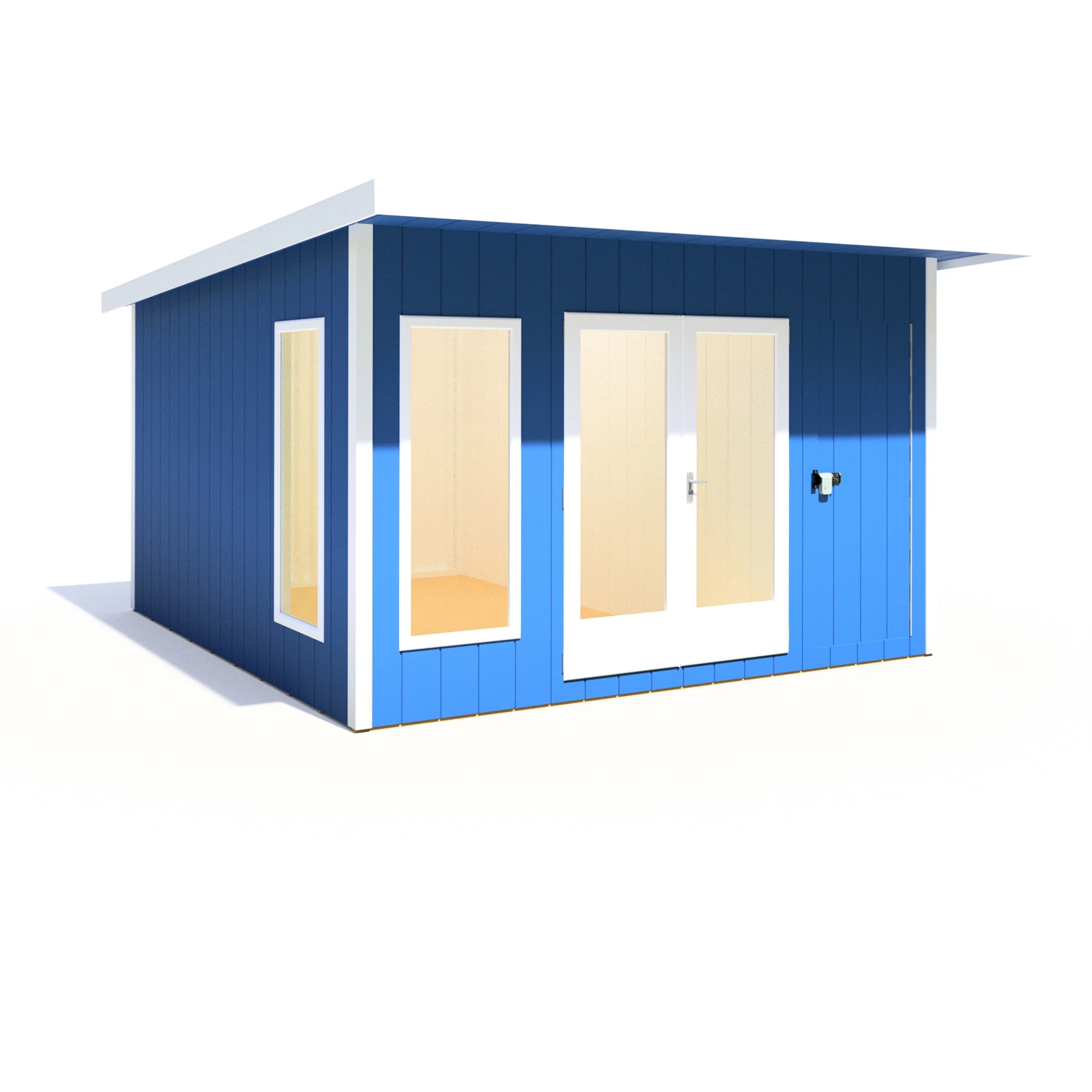 Shire Cali 12' 5" x 12' Pent Garden Office with Storage - Premium Wax Board - Image 9
