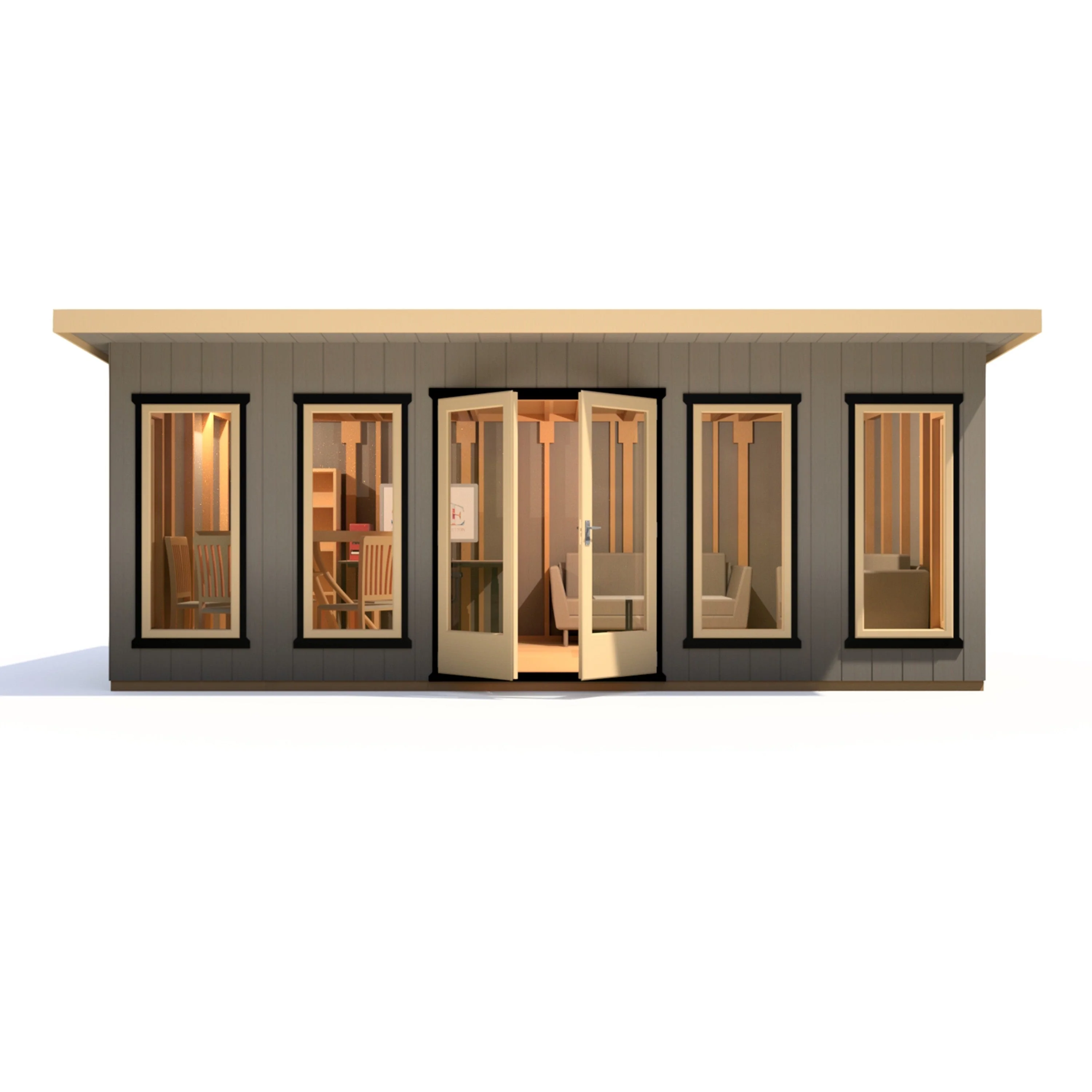 Shire Cali 12' 5" x 19' Pent Garden Office - Premium Wax Board - Image 8