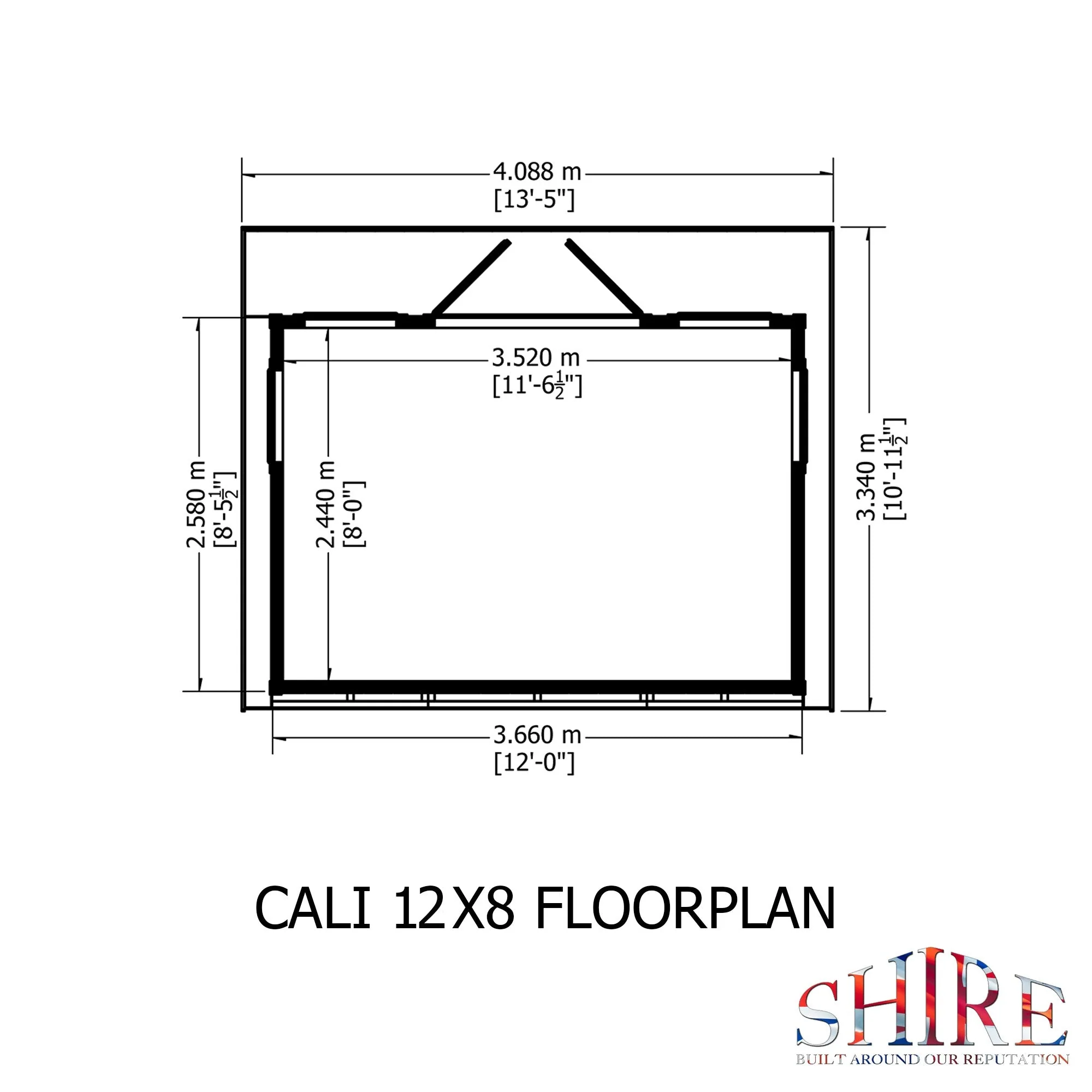 Shire Cali 8' 5" x 12' Pent Garden Office - Premium Wax Board - Image 3