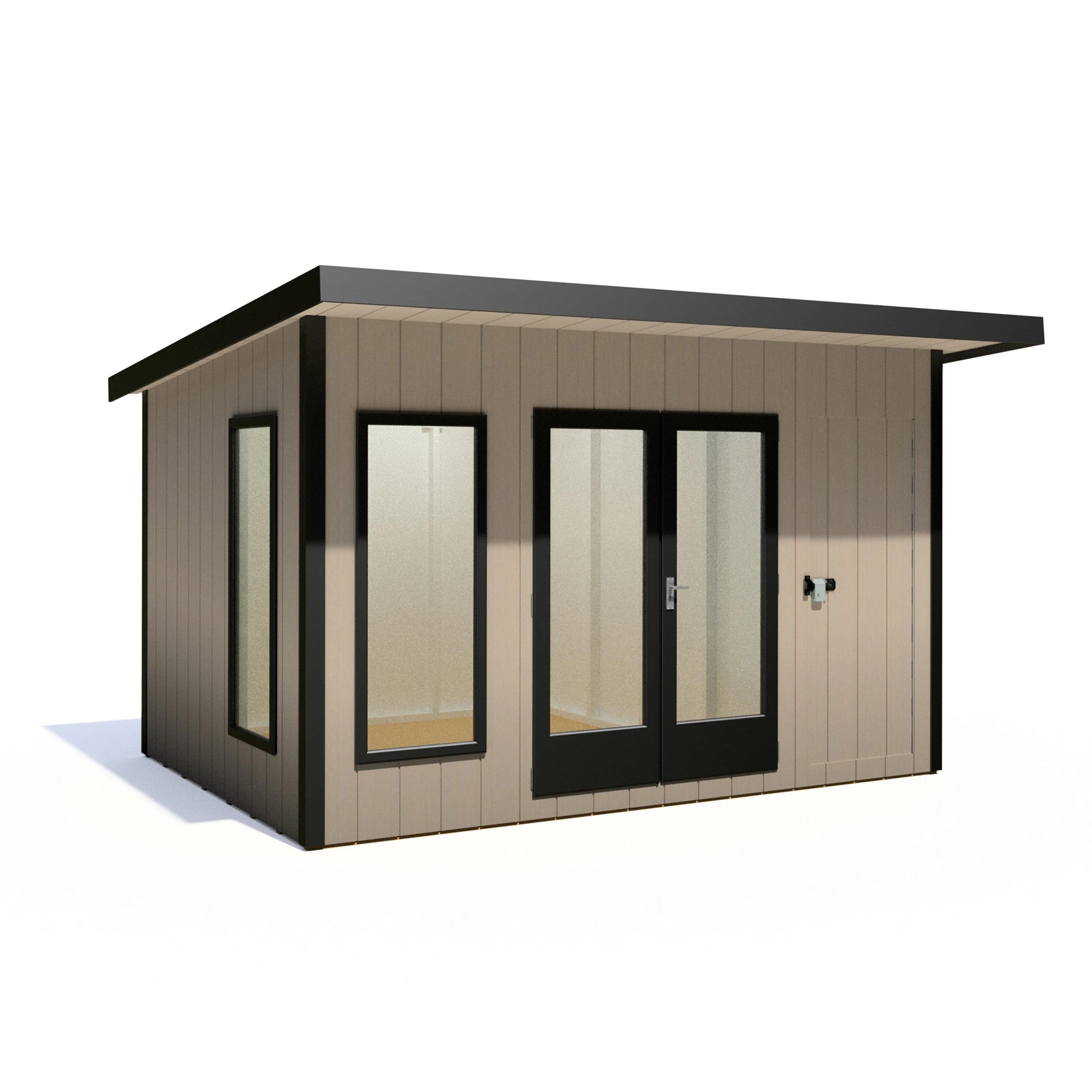 Shire Cali 8' 5" x 12' Pent Garden Office with Storage - Premium Wax Board - Image 7