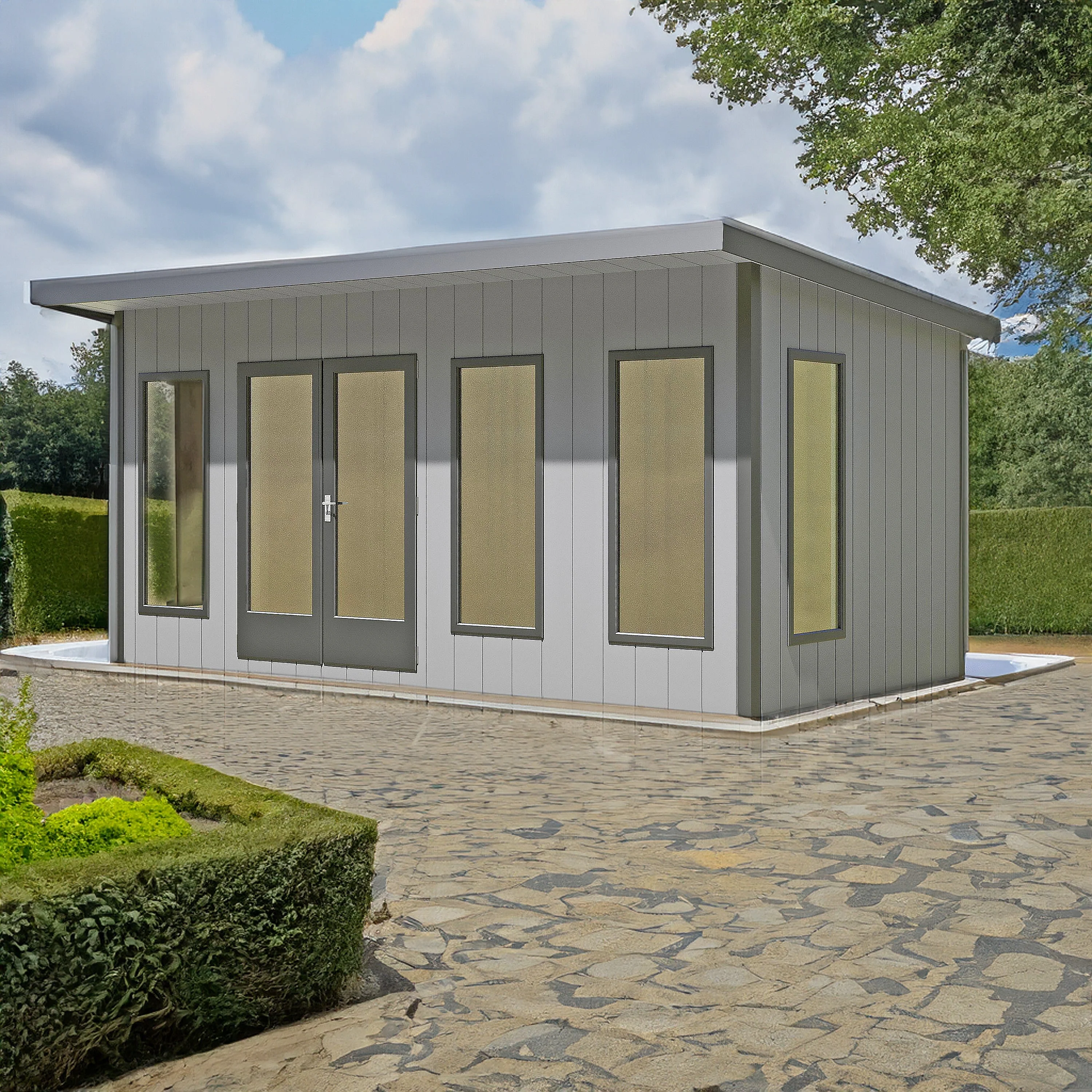 Shire Cali 8' 5" x 15' 6" Pent Garden Office - Premium Wax Board - Image 2