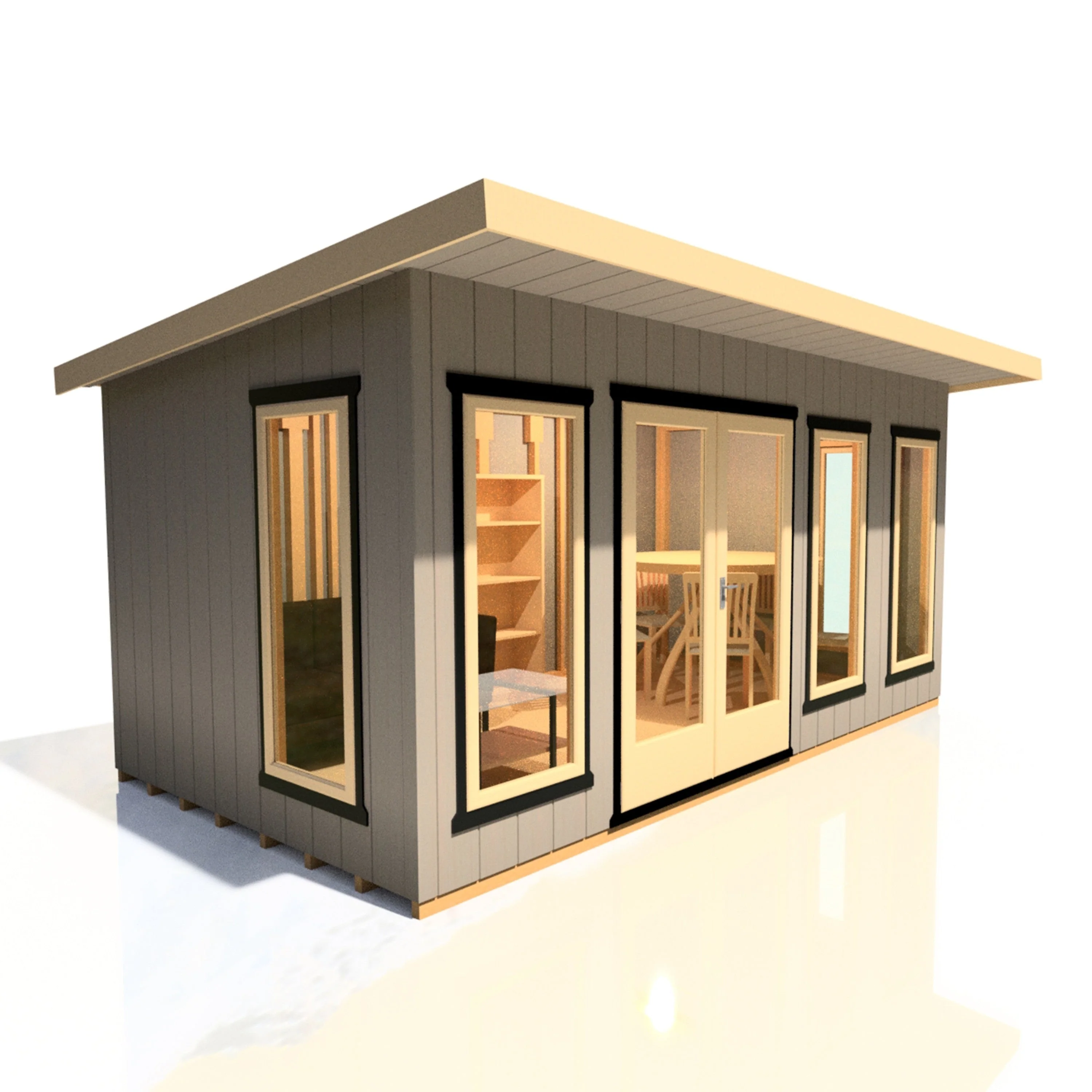 Shire Cali 8' 5" x 15' 6" Pent Garden Office - Premium Wax Board - Image 8