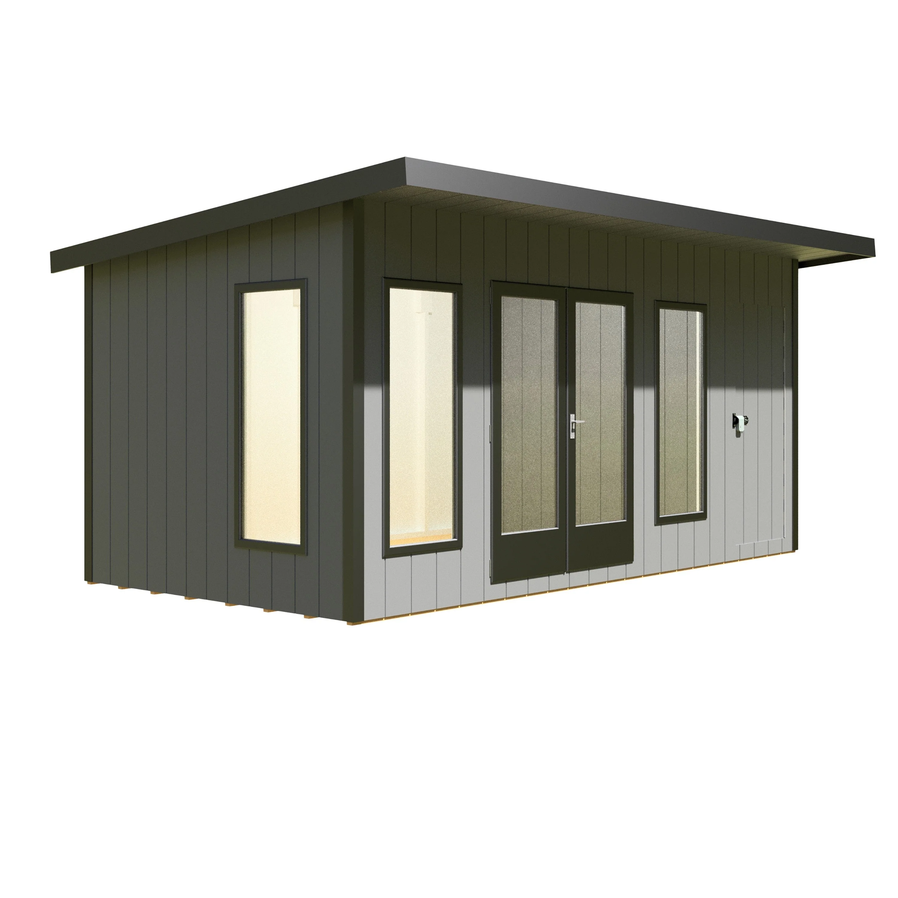 Shire Cali 8' 5" x 15' 6" Pent Garden Office with Storage - Premium Wax Board - Image 2