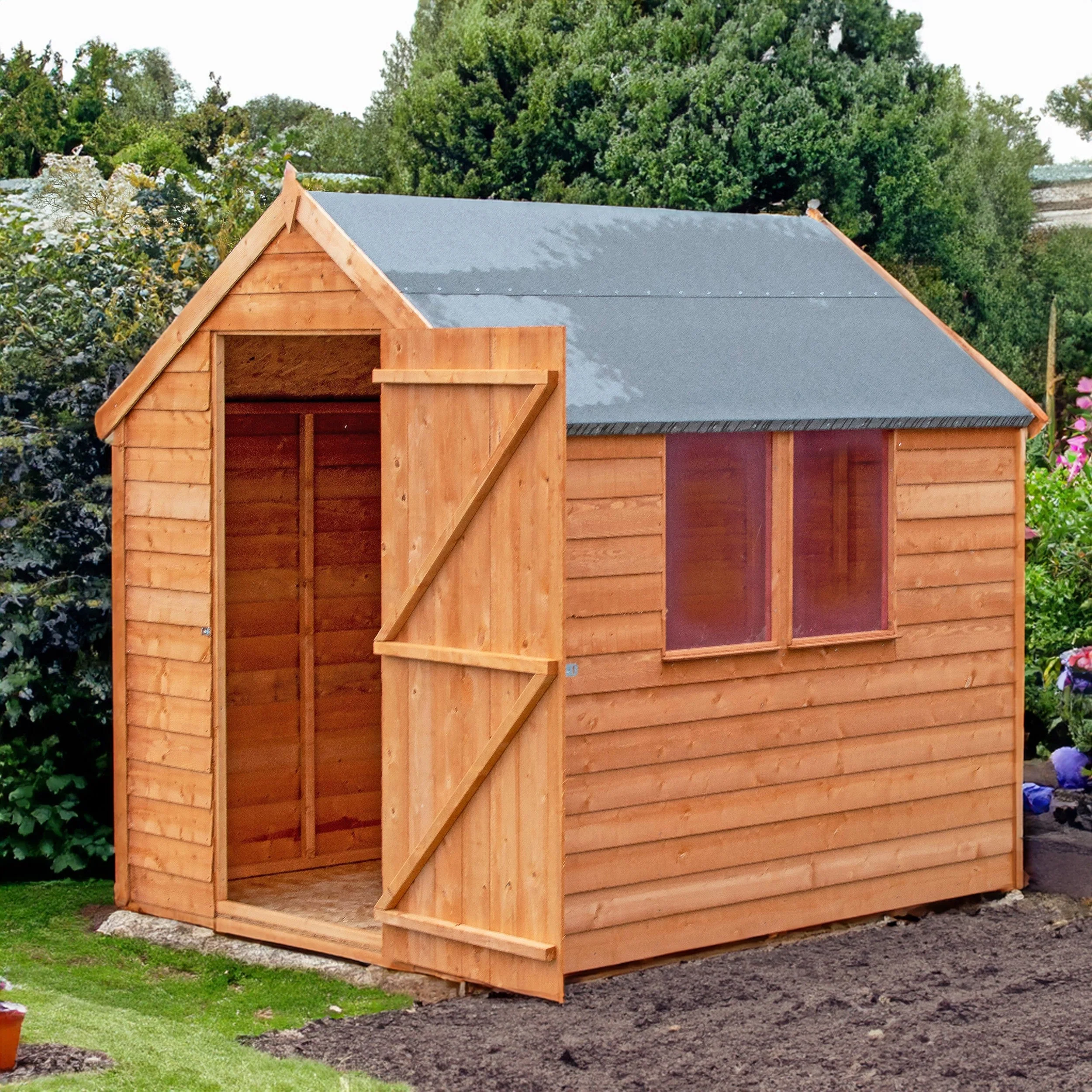 Cambridge 5' 1" x 6' 8" Apex Shed - Budget Dip Treated Overlap