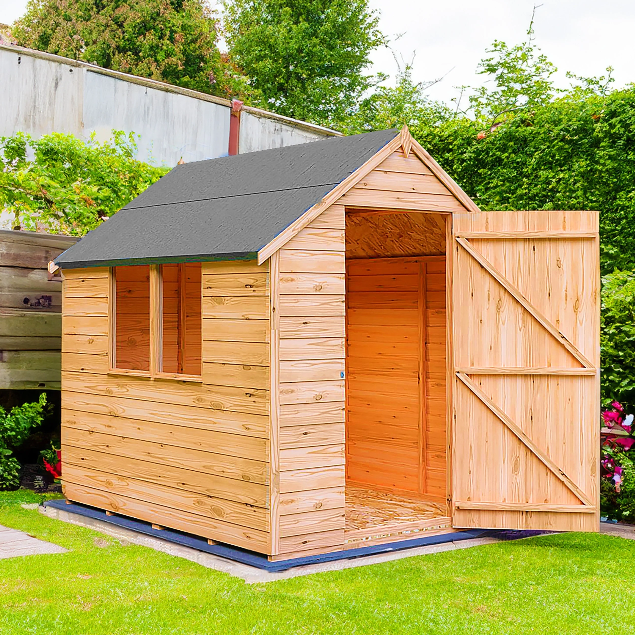 Cambridge 5' 1" x 6' 8" Apex Shed - Budget Dip Treated Overlap - Image 3