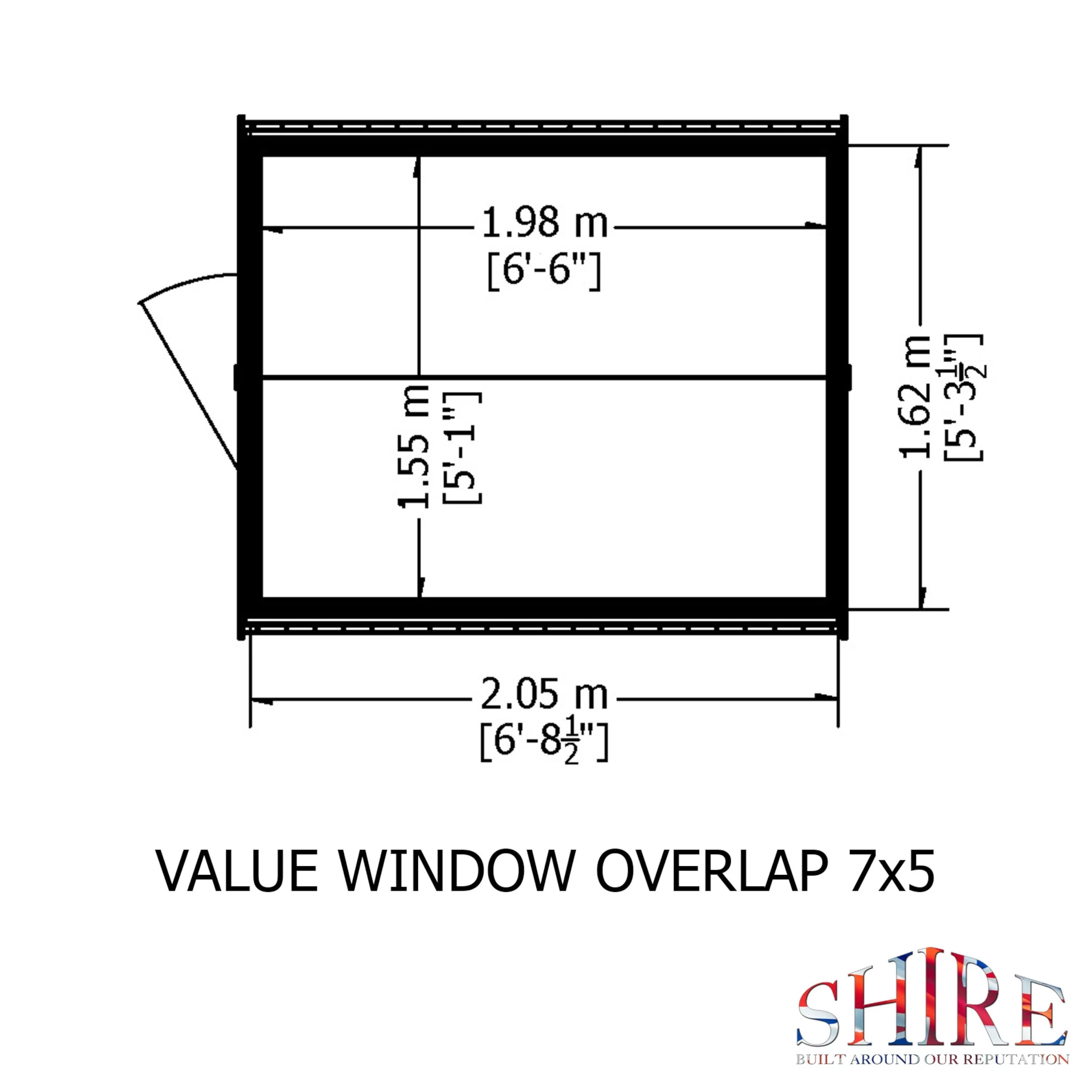 Cambridge 5' 1" x 6' 8" Apex Shed - Budget Dip Treated Overlap - Image 4