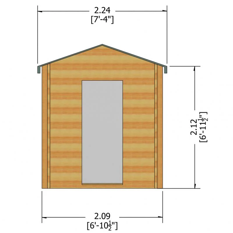 Camelot 6' x 6' 10" Apex Log Cabin - Premium 19mm Cladding Log Clad - Image 3