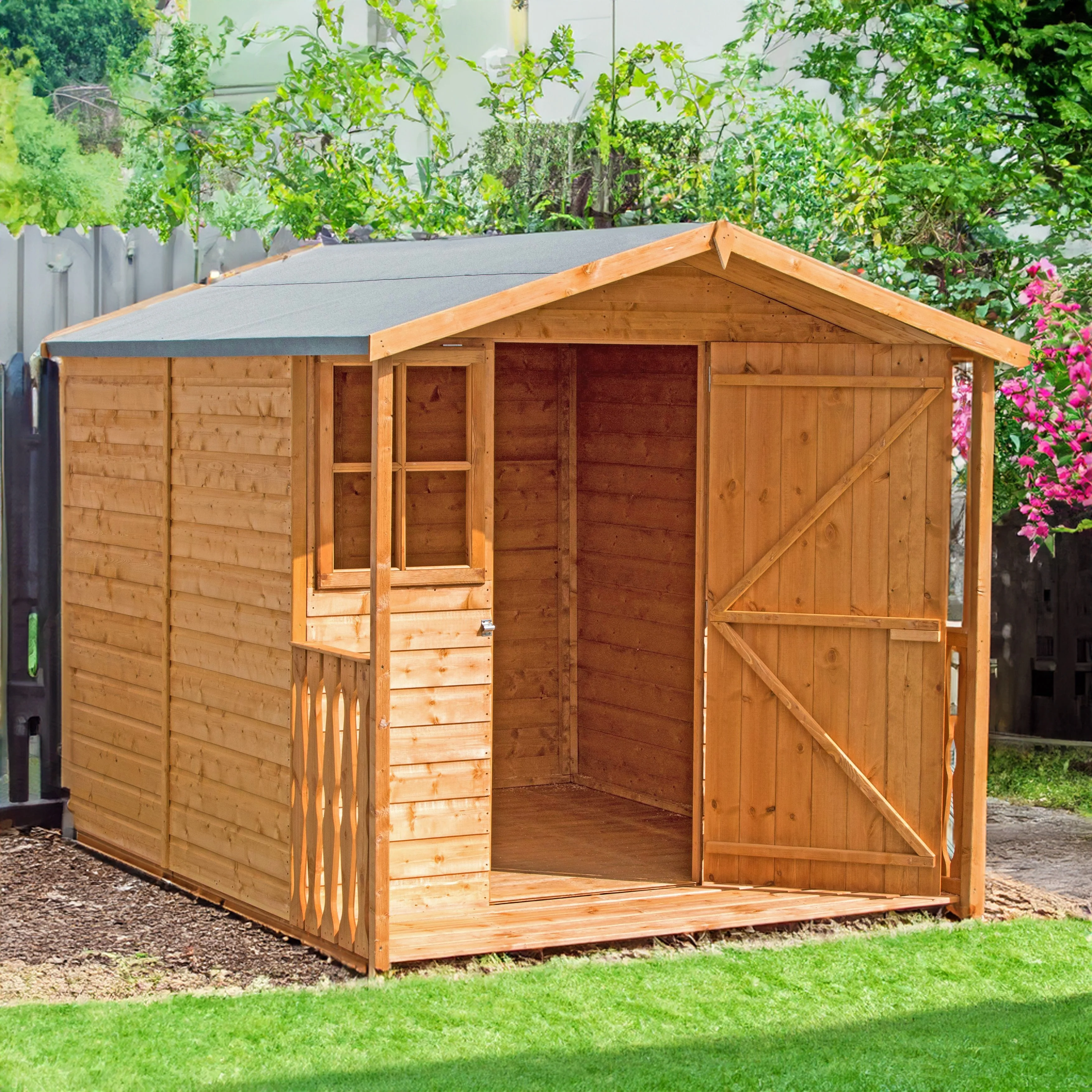 Casita & Veranda 6' 3" x 6' 8" Apex Shed - Premium Dip Treated Shiplap - Image 2