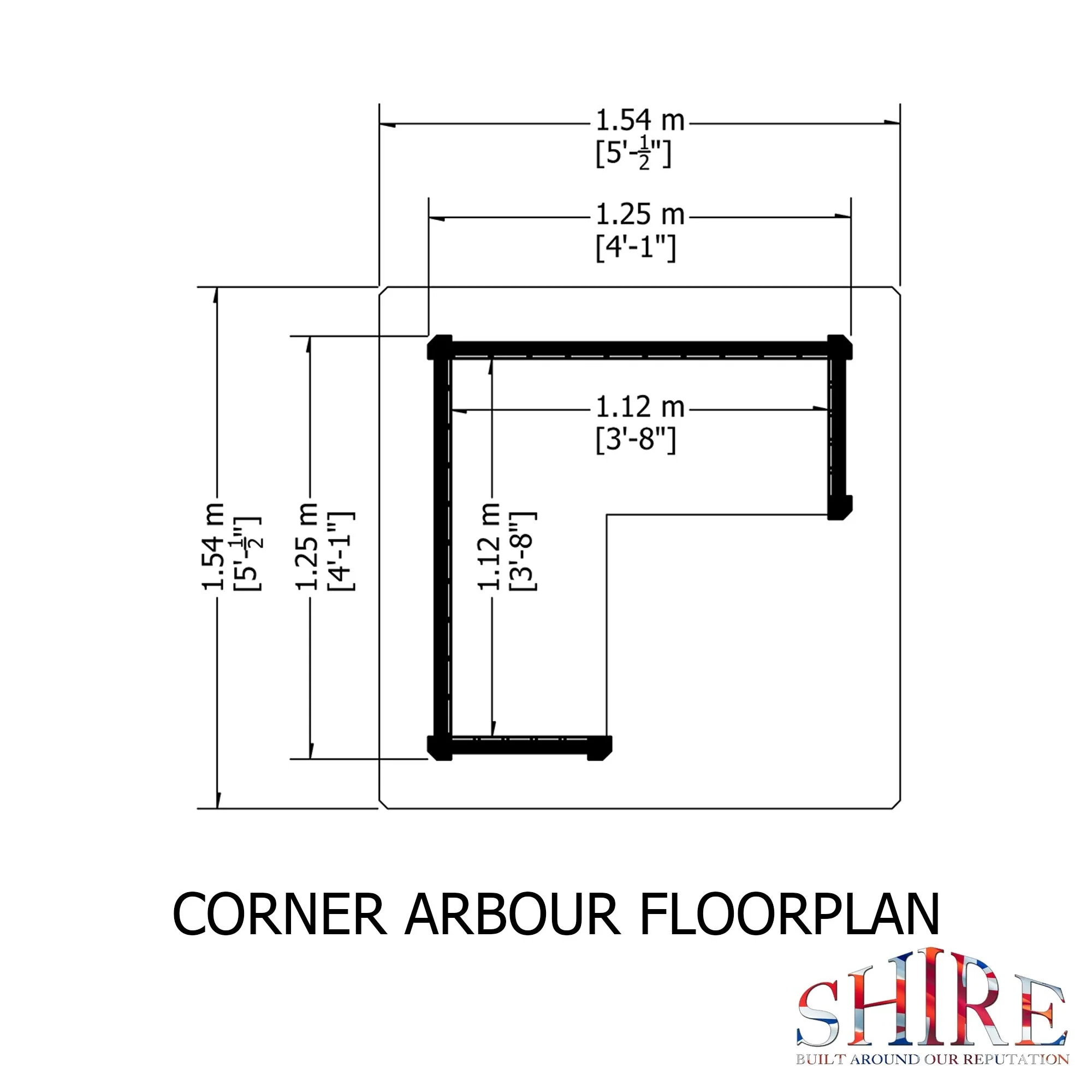 Shire Classic Corner Garden Arbour 4' x 4' - Image 3