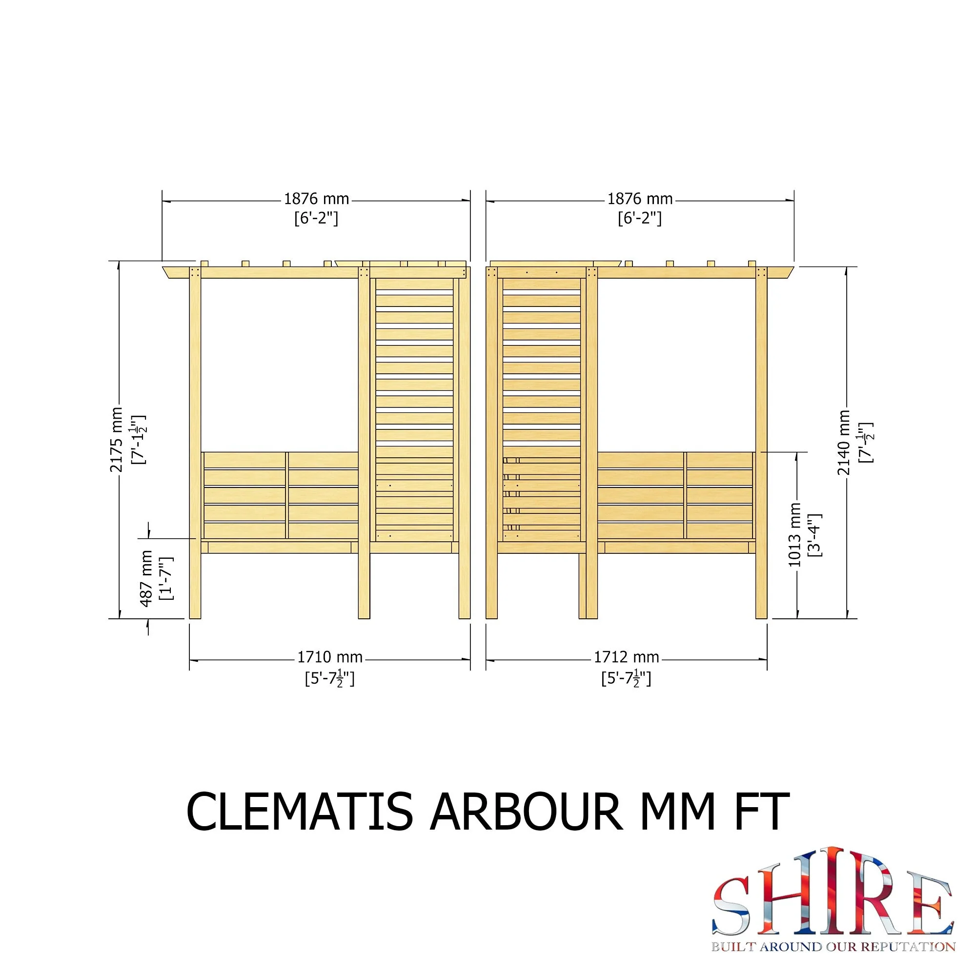 Shire Clematis Pressure Treated Garden Arbour - Image 3