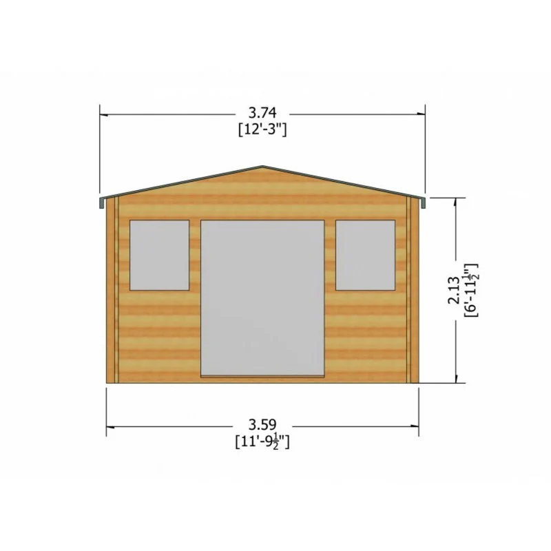 Shire Clipstone 11' 9" x 9' 9" Apex Log Cabin - Premium 34mm Cladding Tongue & Groove - Image 7