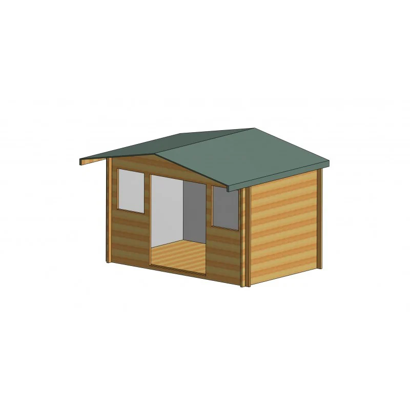 Shire Clipstone 11' 9" x 9' 9" Apex Log Cabin - Premium 44mm Cladding Tongue & Groove - Image 8