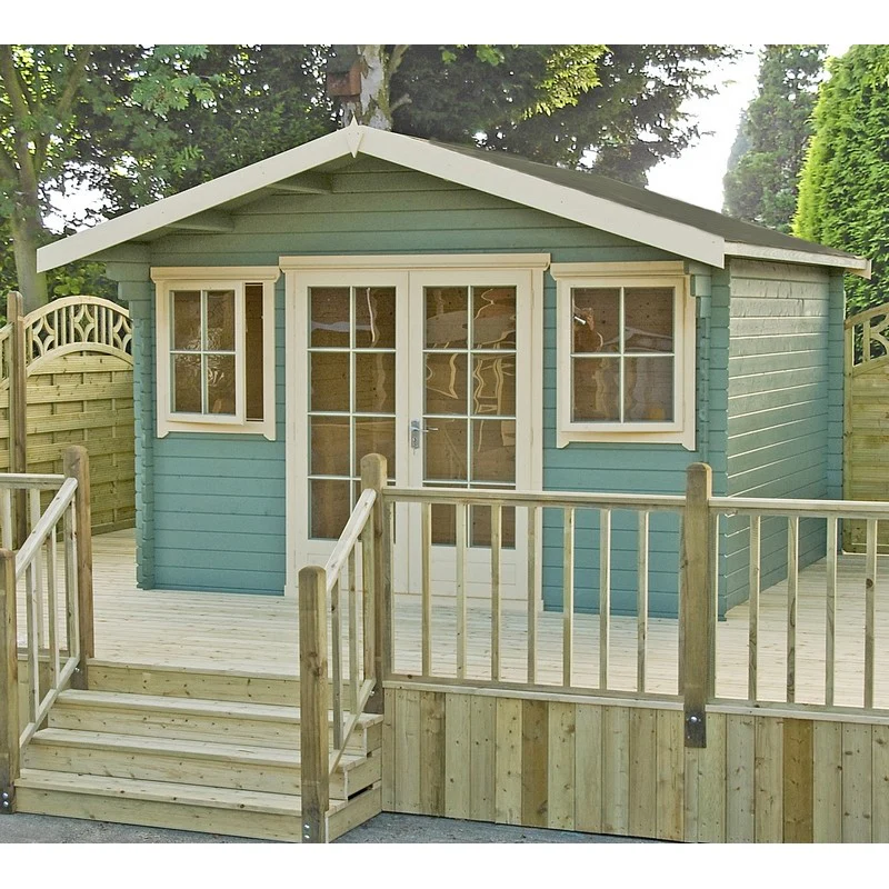 Shire Clipstone 13' 8" x 11' 9" Apex Log Cabin - Premium 28mm Cladding Tongue & Groove - Image 4