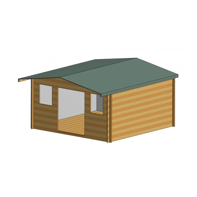 Shire Clipstone 13' 8" x 13' 8" Apex Log Cabin - Premium 34mm Cladding Tongue & Groove - Image 8