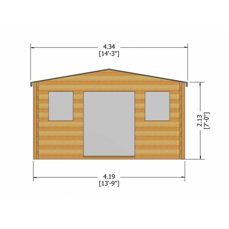 Shire Clipstone 13' 8" x 15' 8" Apex Log Cabin - Premium 28mm Cladding Tongue & Groove - Image 7