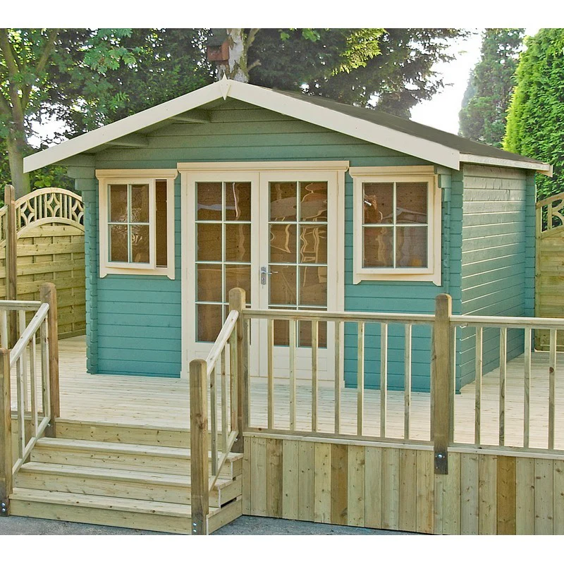 Shire Clipstone 15' 6" x 9' 9" Apex Log Cabin - Premium 34mm Cladding Tongue & Groove - Image 4