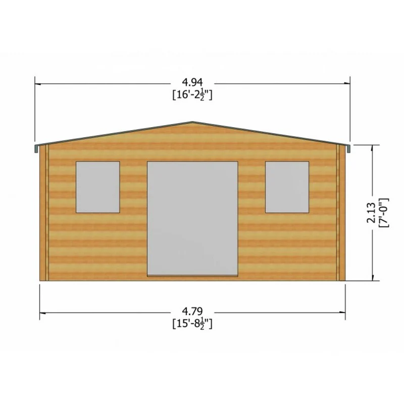 Shire Clipstone 15' 8" x 9' 9" Apex Log Cabin - Premium 28mm Cladding Tongue & Groove - Image 7