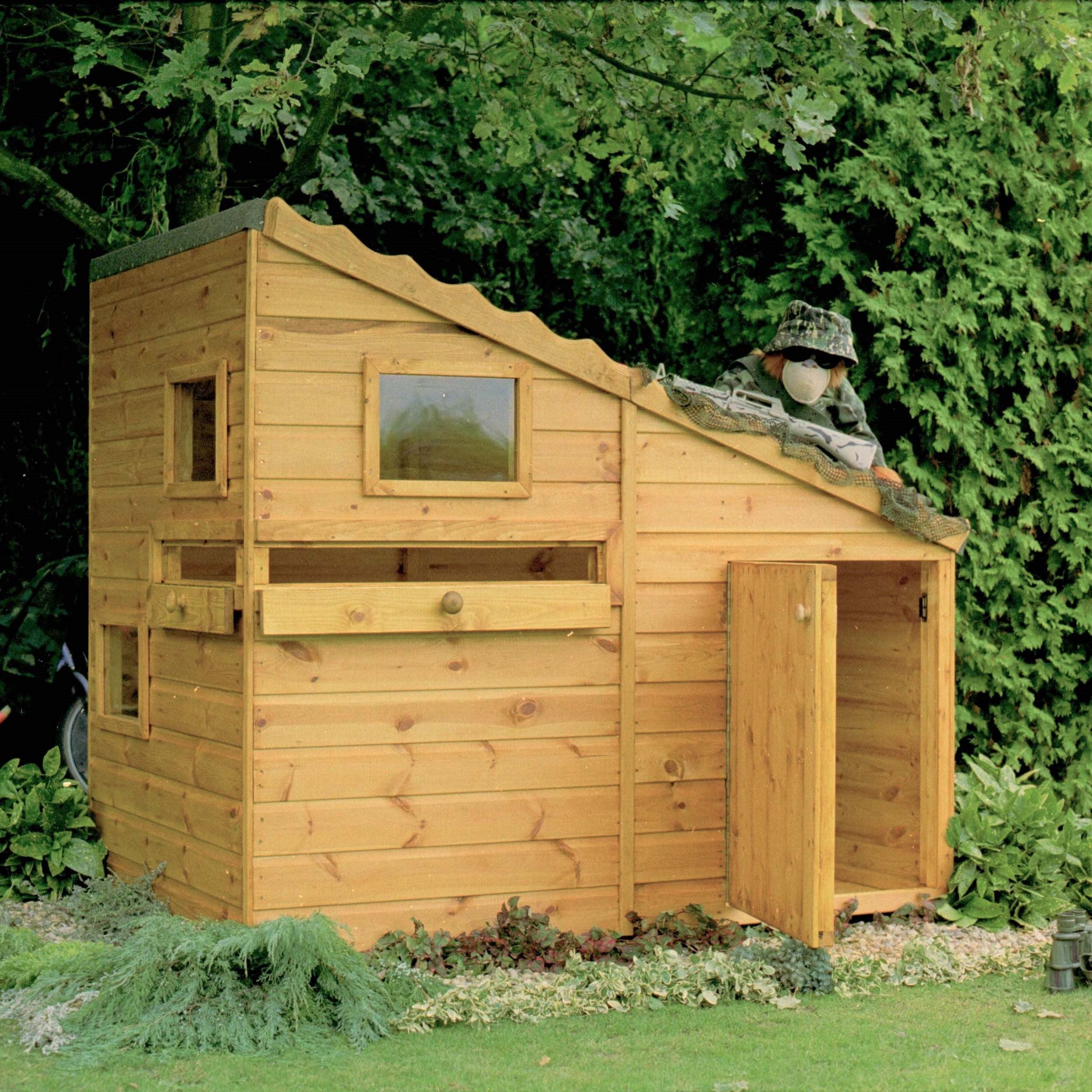 Command Post 3' 8" x 5' 10" Pent Children's Playhouse - Premium Dip Treated Shiplap