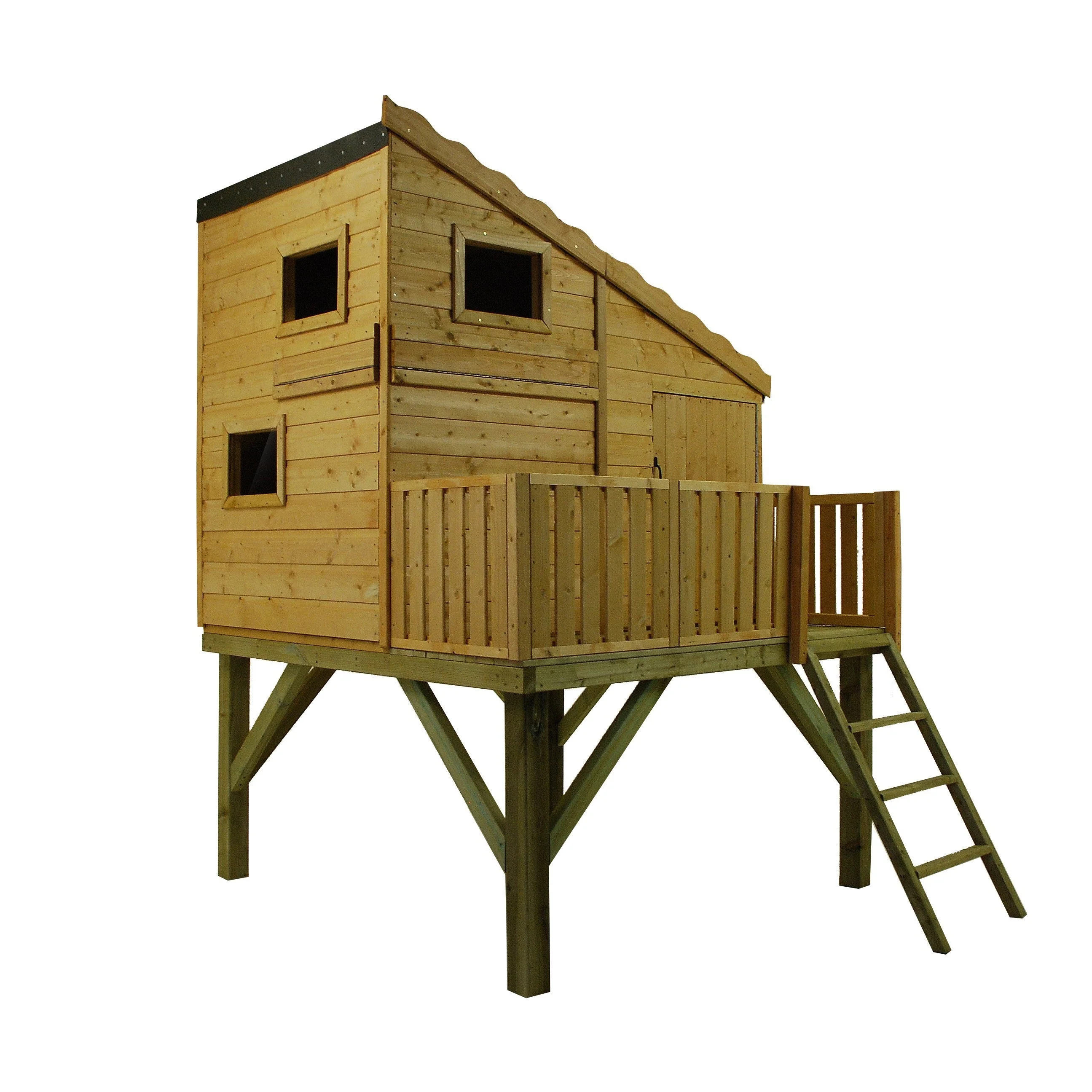 Command Post 3' 8" x 5' 10" Pent Children's Playhouse - Premium Dip Treated Shiplap