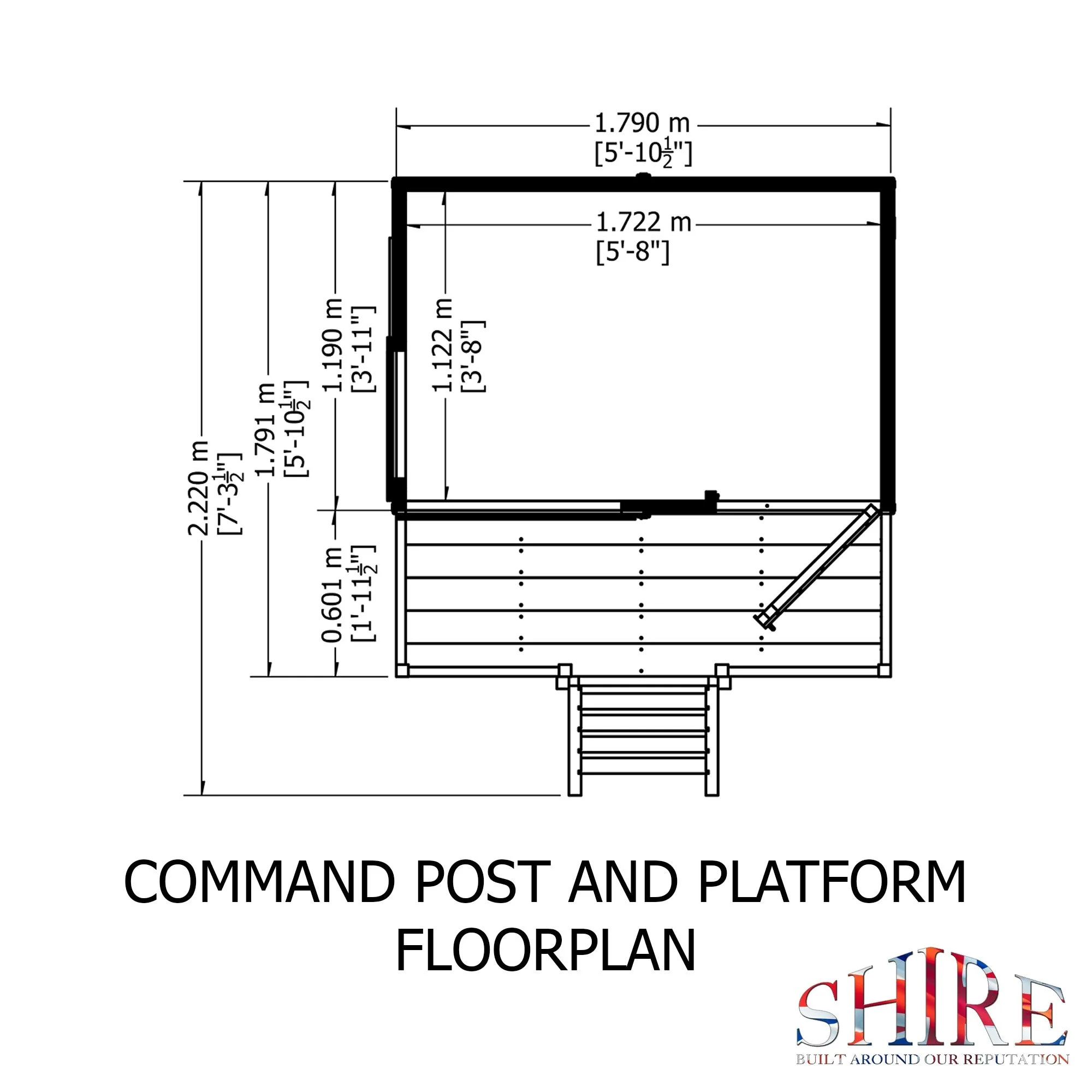 Command Post 3' 8" x 5' 10" Pent Children's Playhouse - Premium Dip Treated Shiplap - Image 3