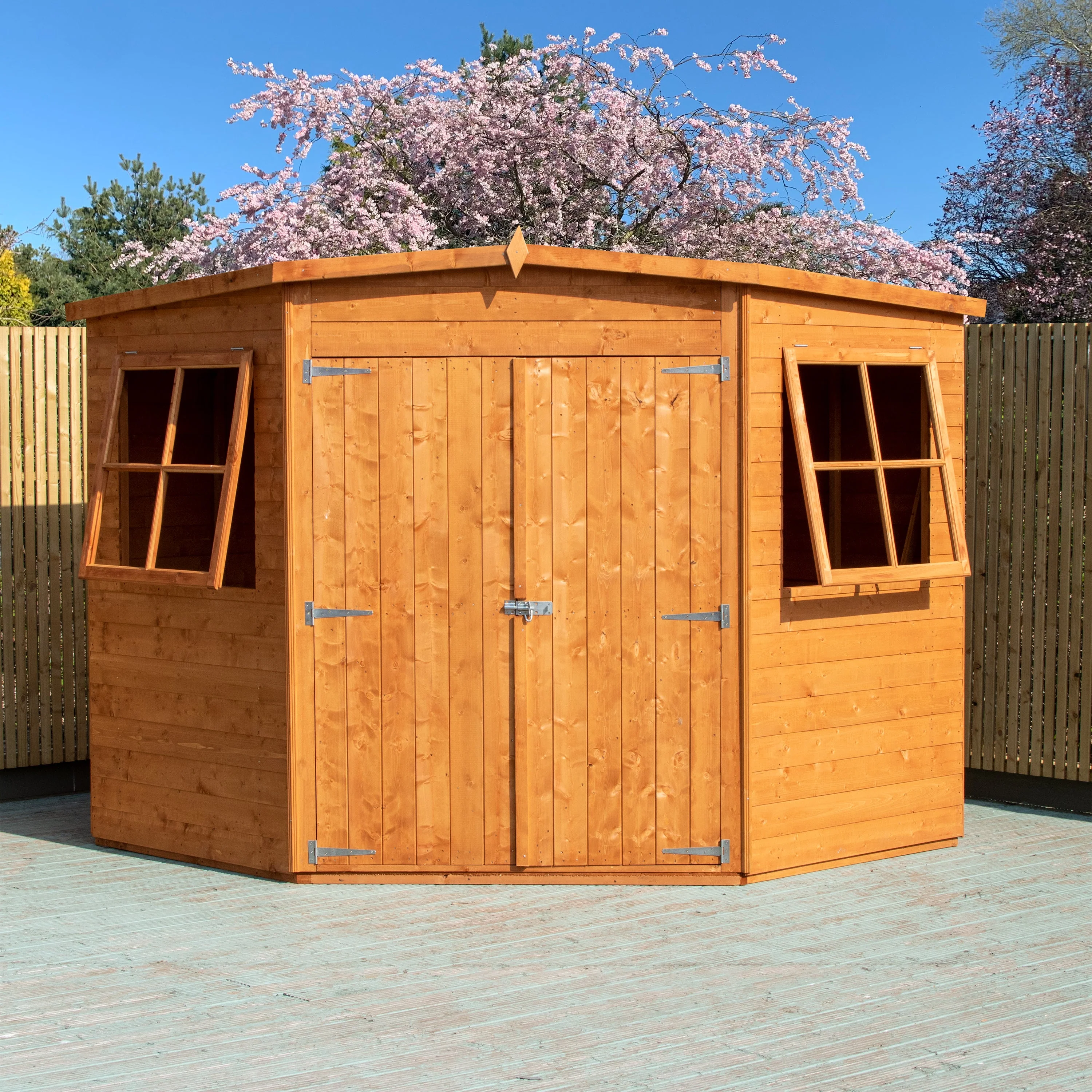 Corner 7' 1" x 7' 4" Flat Shed - Premium Dip Treated Shiplap - Image 7