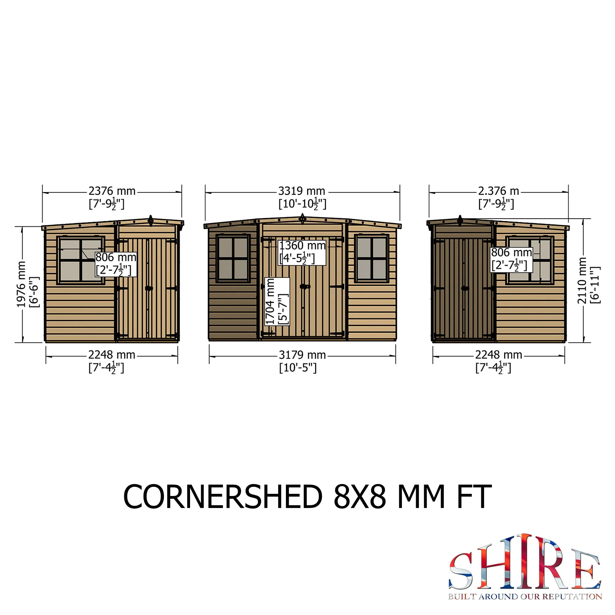 Corner 7' 1" x 7' 4" Flat Shed - Premium Pressure Treated Shiplap - Image 4