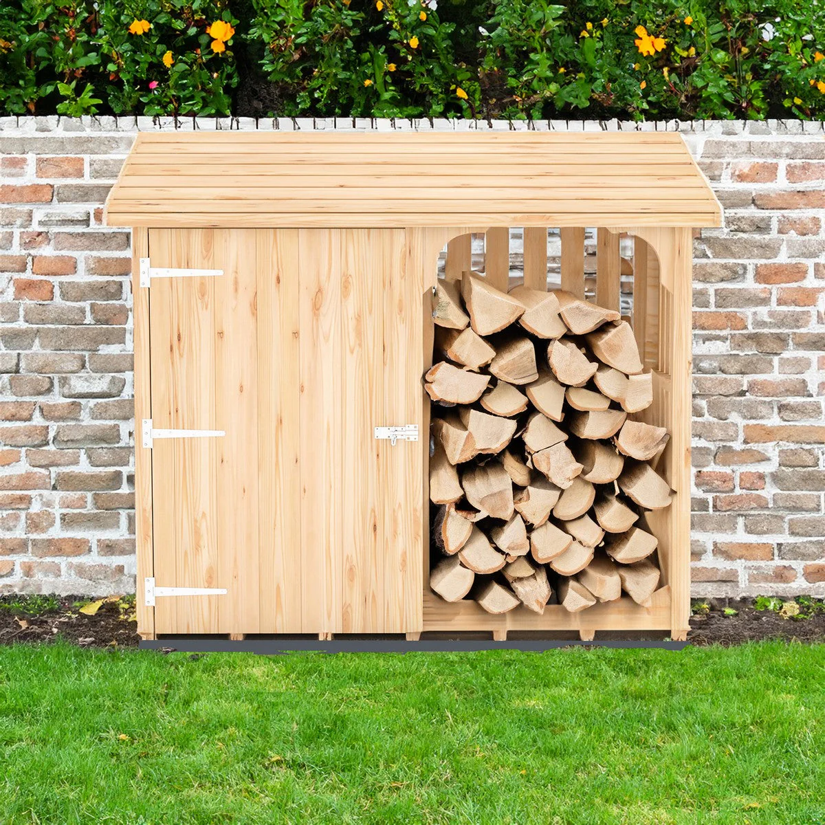 Shire Country 2' 5" x 5' 4" Pent Log Store - Classic 12mm Cladding Shiplap - Image 2