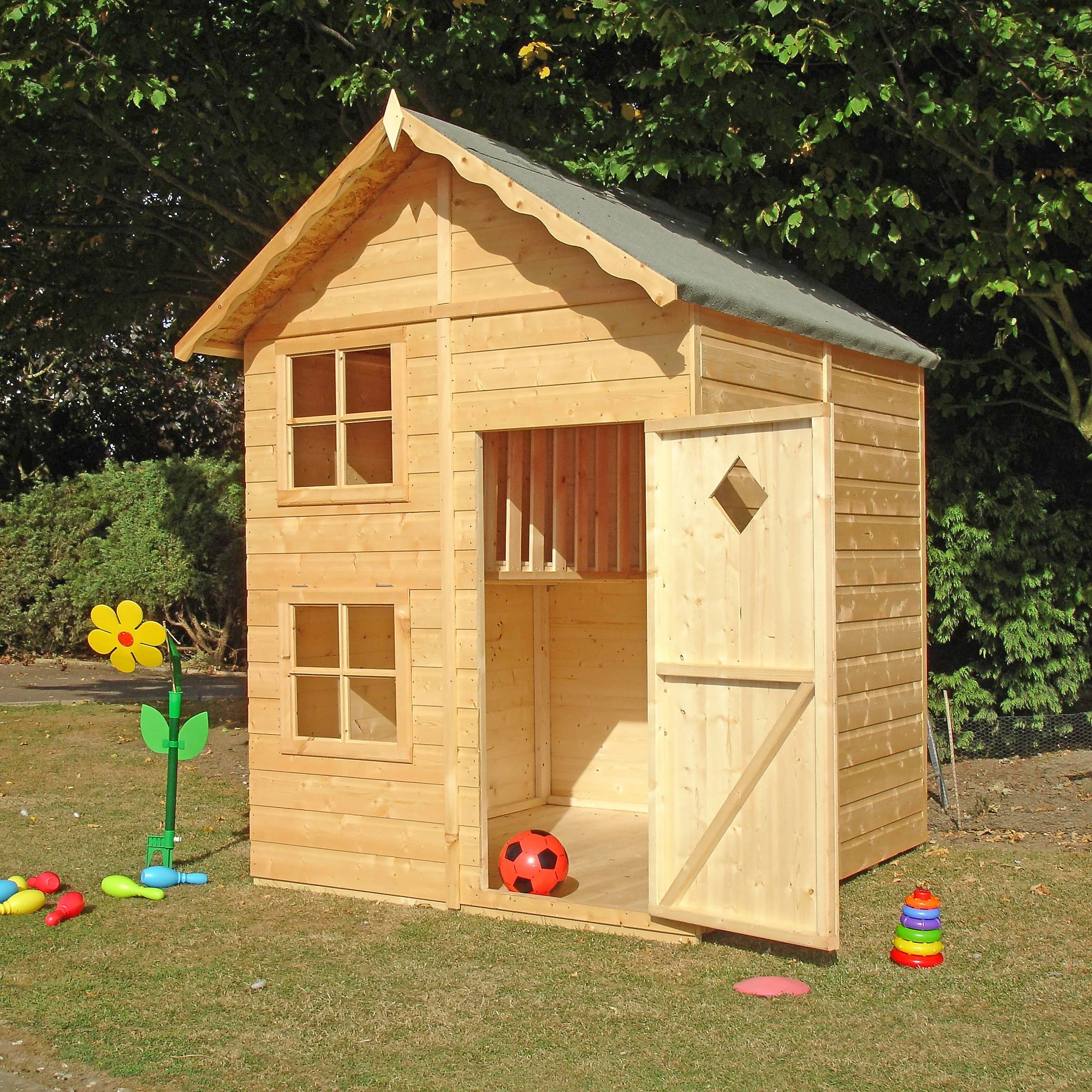 Croft 5' 2" x 5' 2" Apex Children's Playhouse - Premium Dip Treated Shiplap - Image 2
