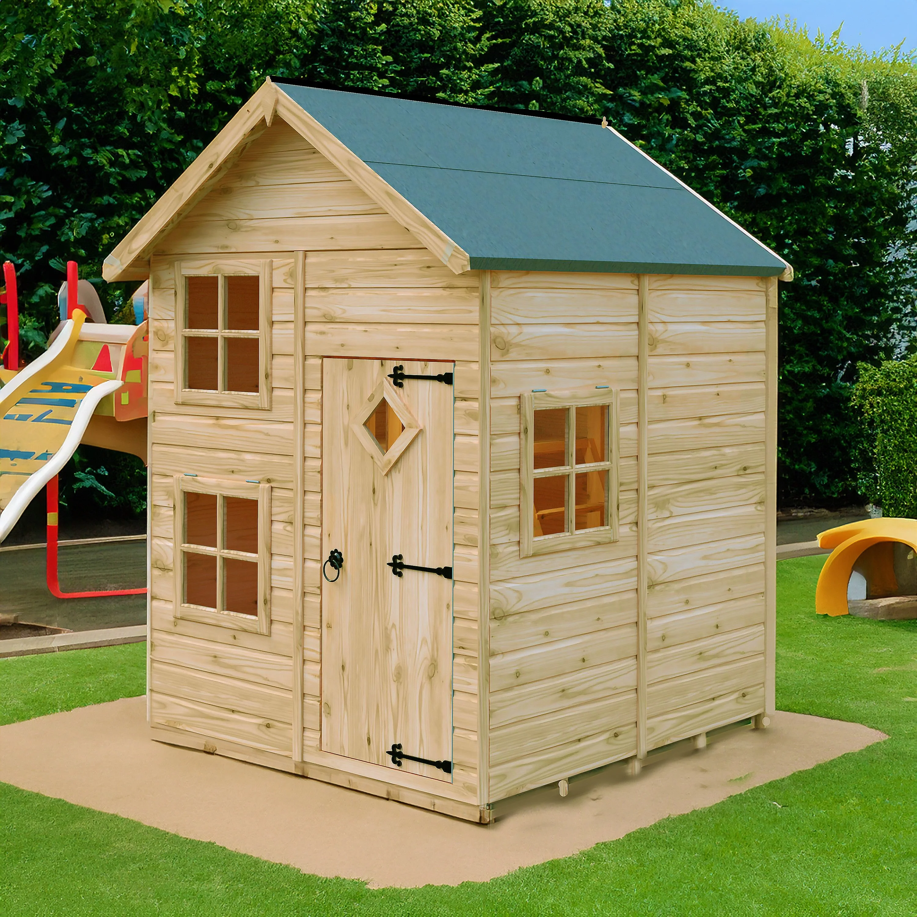 Croft 5' 2" x 5' 2" Apex Children's Playhouse - Premium Dip Treated Shiplap - Image 5