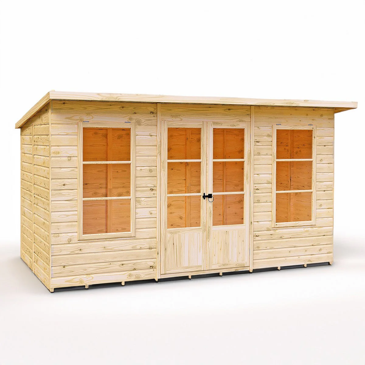 Shire Dahlia 7' 4" x 12' 3" Pent Summerhouse - Premium Dip Treated Overlap - Image 2