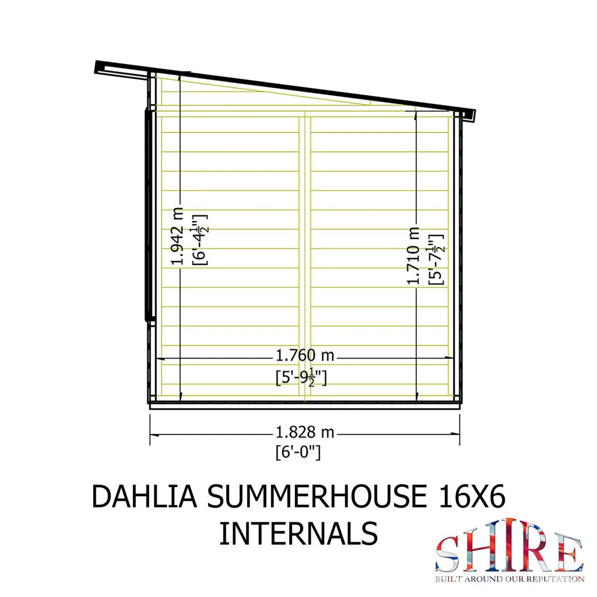 Shire Dahlia 7' 4" x 16' 2" Pent Summerhouse - Premium Dip Treated Overlap - Image 11