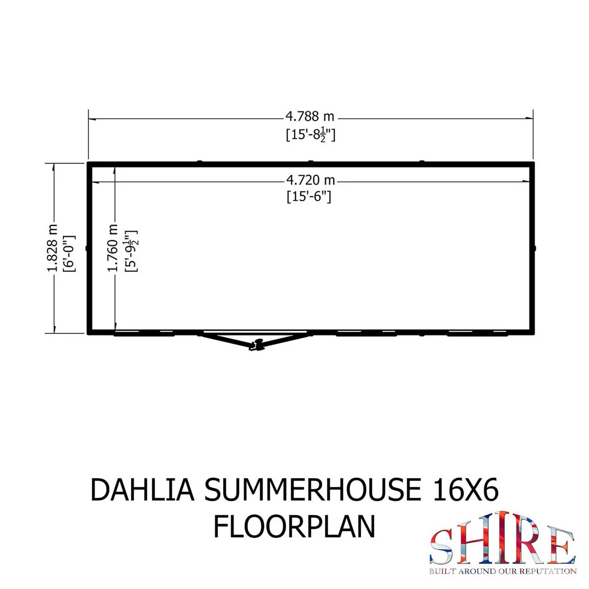 Shire Dahlia 7' 4" x 16' 2" Pent Summerhouse - Premium Dip Treated Overlap - Image 12