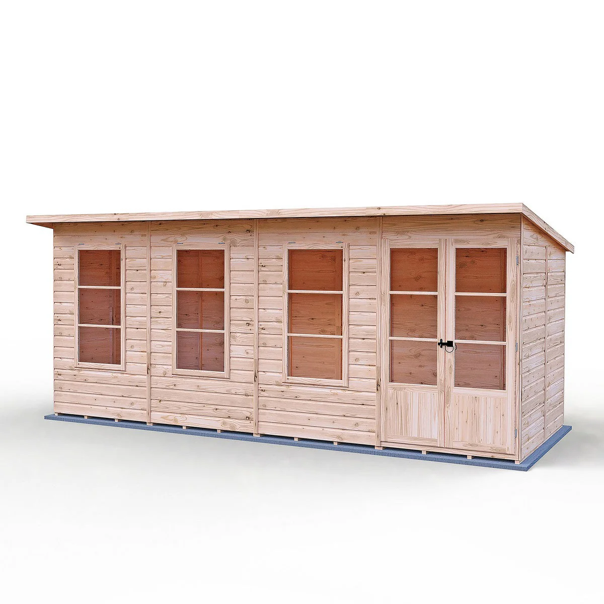 Shire Dahlia 7' 4" x 16' 2" Pent Summerhouse - Premium Dip Treated Overlap - Image 6
