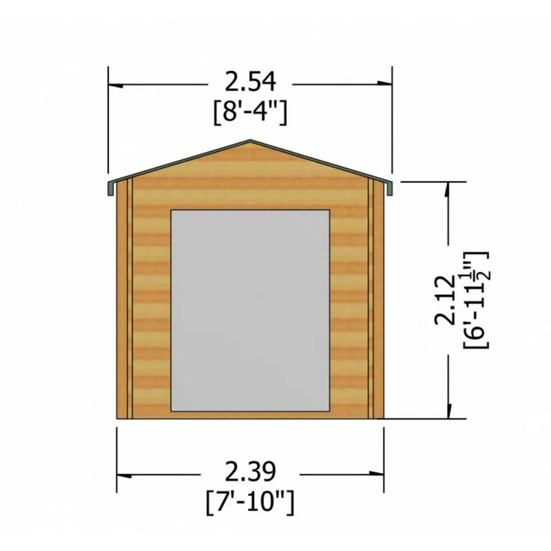 Shire Dalby 7' 10" x 7' 10" Apex Log Cabin - Premium 44mm Cladding Tongue & Groove - Image 7