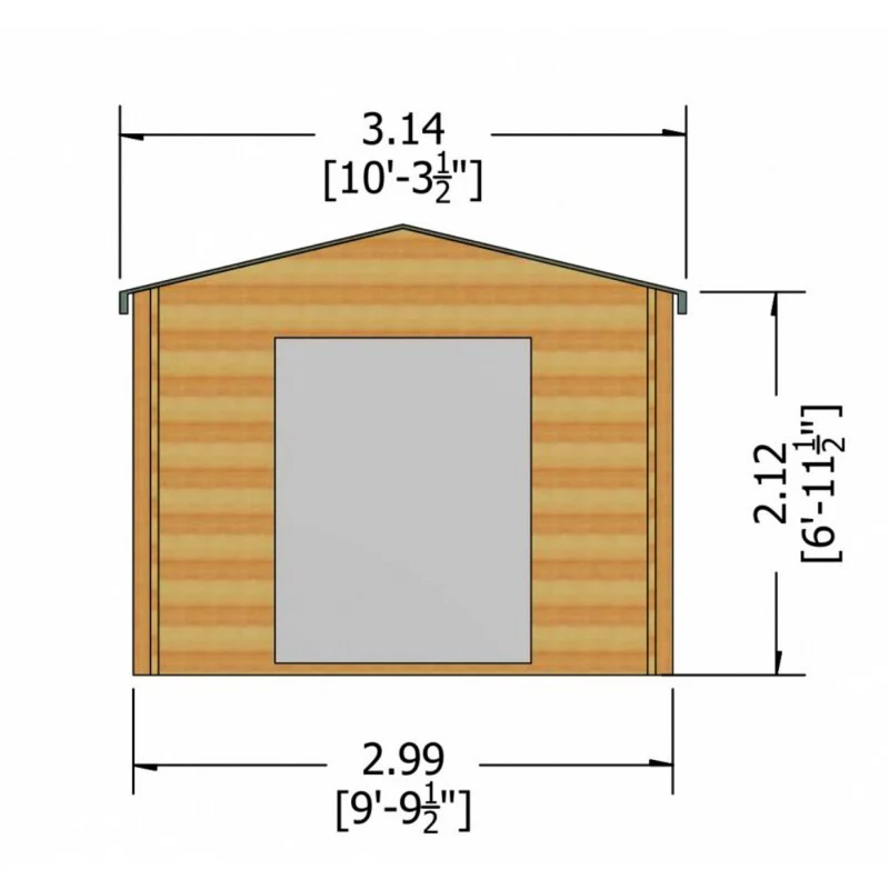 Shire Dalby 9' 9" x 11' 9" Apex Log Cabin - Premium 44mm Cladding Tongue & Groove - Image 7