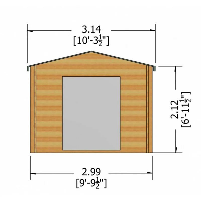 Shire Dalby 9' 9" x 9' 9" Apex Log Cabin - Premium 70mm Cladding Tongue & Groove - Image 7