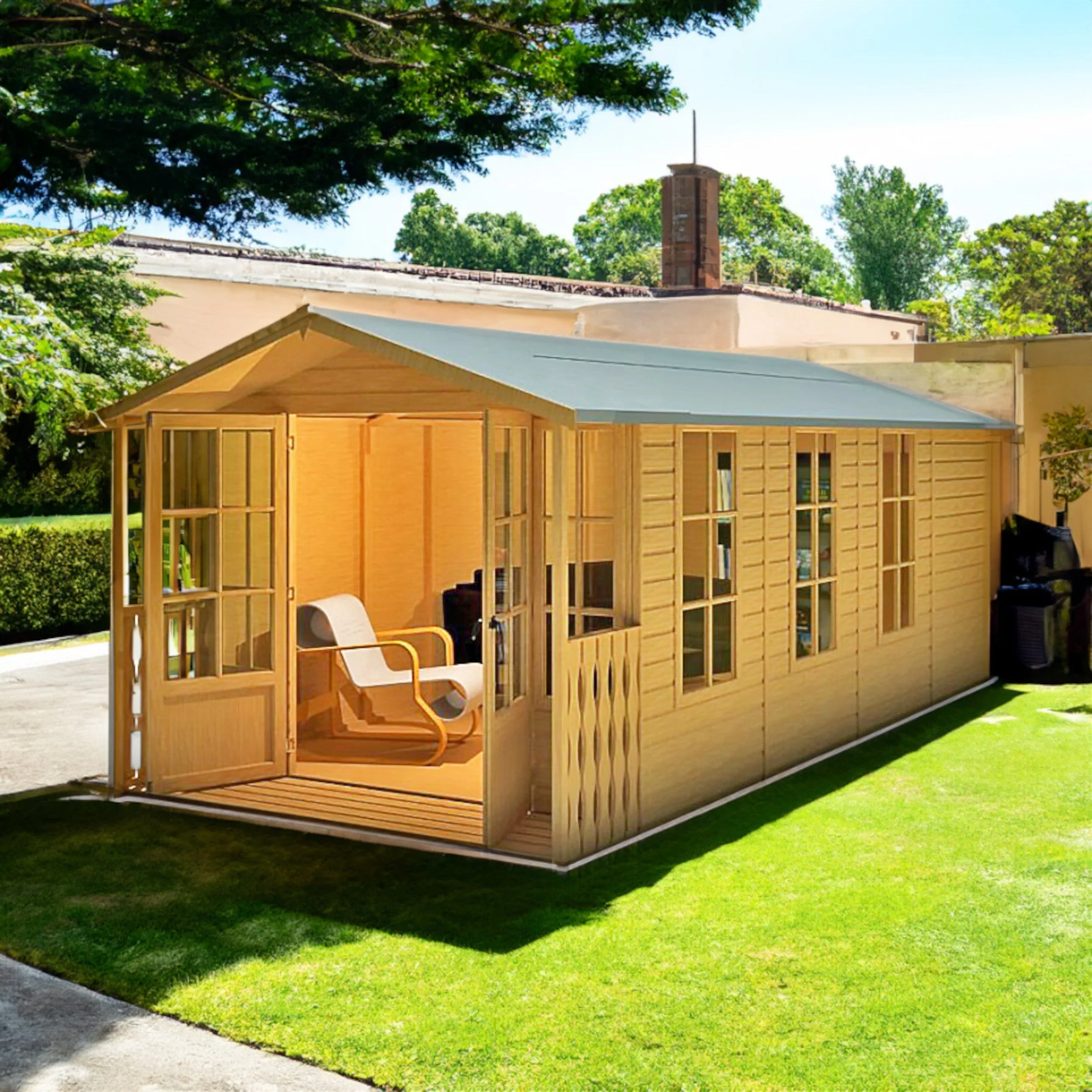 Shire Delmora 15' 5" x 8' Apex Summerhouse - Premium Dip Treated Shiplap - Image 2