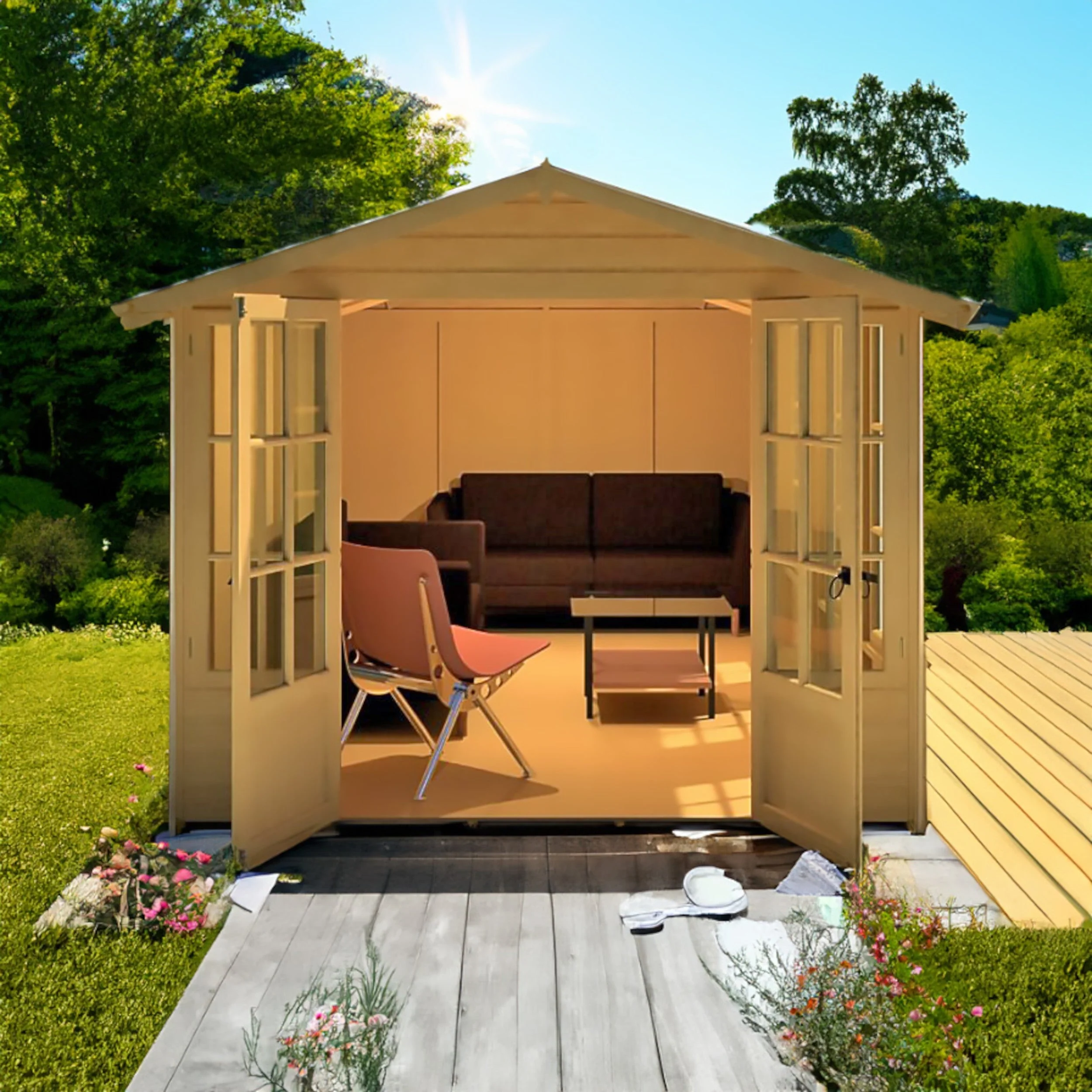 Shire Delmora 15' 5" x 8' Apex Summerhouse - Premium Dip Treated Shiplap - Image 2