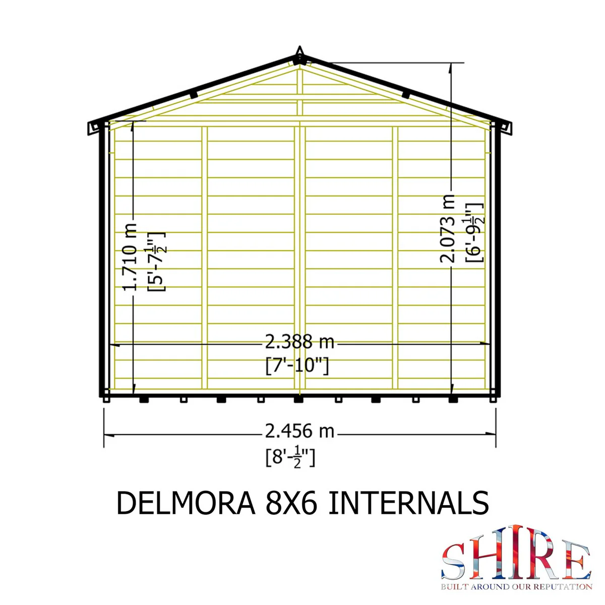 Shire Delmora 6' 11" x 8' 6" Apex Summerhouse - Premium Dip Treated Shiplap - Image 5