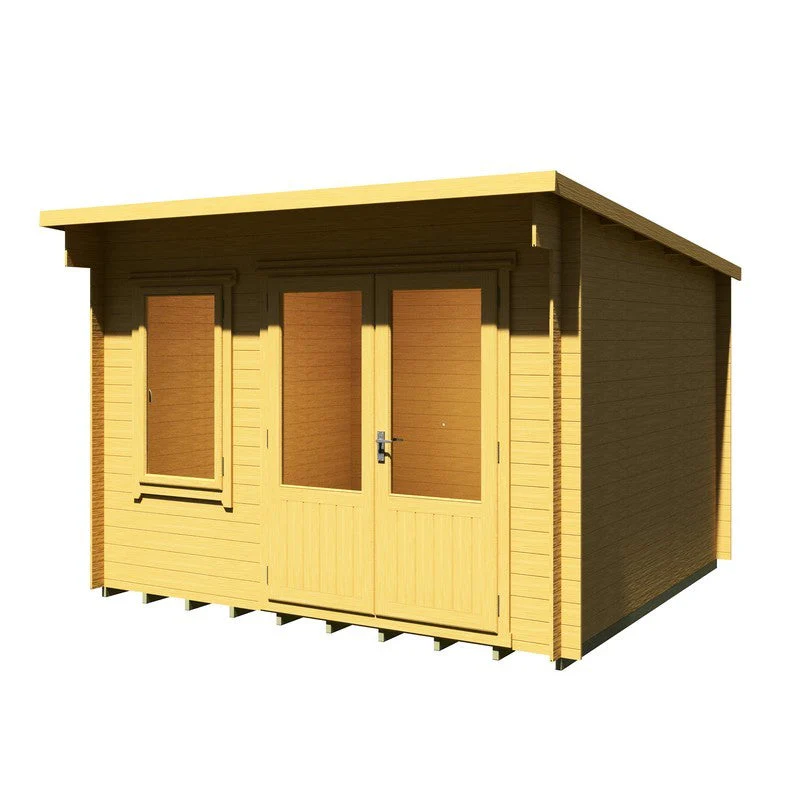 Shire Edgefield 10' 9" x 9' 9" Pent Log Cabin - Premium 19mm Cladding Log Clad - Image 6