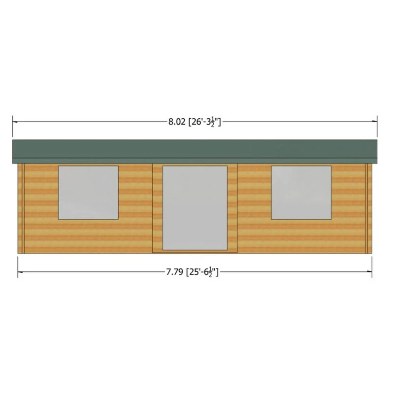 Shire Elveden 13' 8" x 25' 10" Reverse Apex Log Cabin - Premium 44mm Cladding Tongue & Groove - Image 9