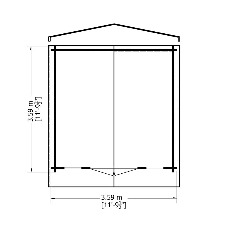 Shire Epping 11' 9" x 11' 9" Apex Log Cabin - Premium 34mm Cladding Tongue & Groove - Image 7