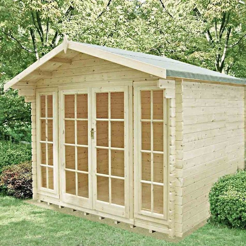 Epping 10' 11" x 11' 9" Apex Log Cabin - Premium 28mm Cladding Tongue & Groove