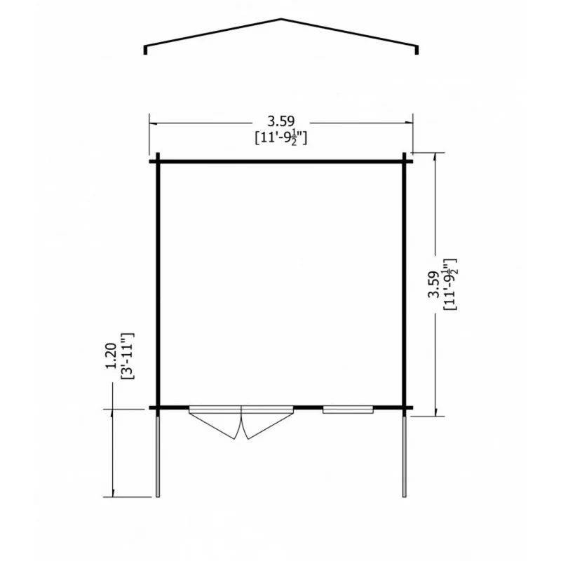 Shire Glenmore 11' 9" x 11' 9" Apex Log Cabin - Premium 28mm Cladding Tongue & Groove - Image 7