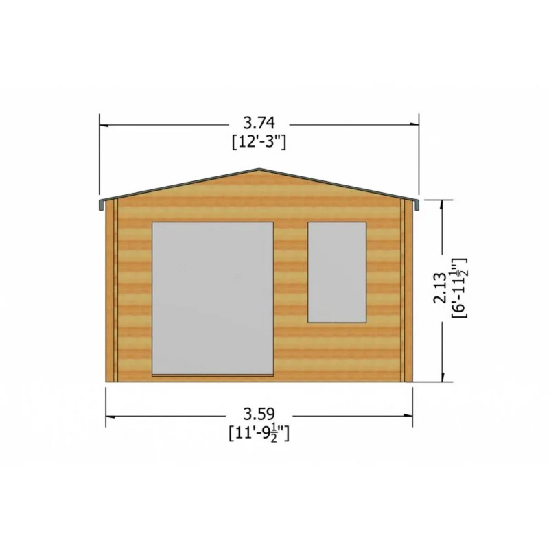 Shire Glenmore 11' 9" x 13' 8" Apex Log Cabin - Premium 28mm Cladding Tongue & Groove - Image 8