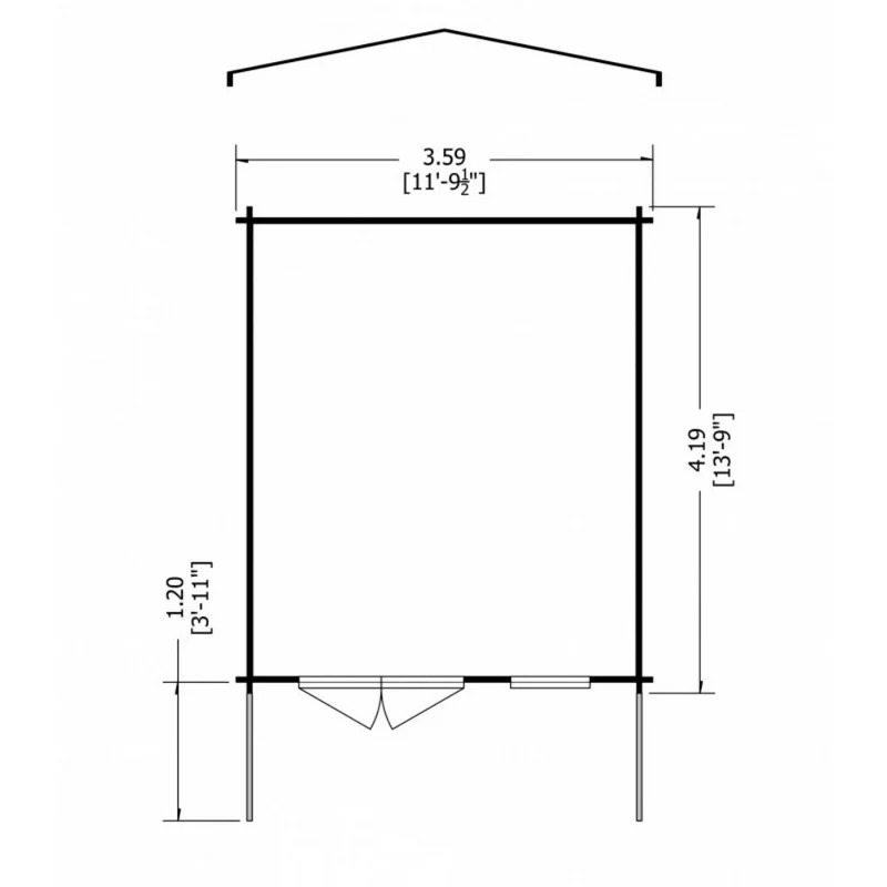 Shire Glenmore 11' 9" x 13' 8" Apex Log Cabin - Premium 70mm Cladding Tongue & Groove - Image 7