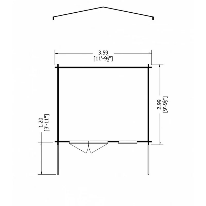 Shire Glenmore 11' 9" x 9' 9" Apex Log Cabin - Premium 70mm Cladding Tongue & Groove - Image 7